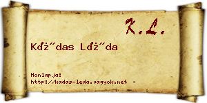 Kádas Léda névjegykártya